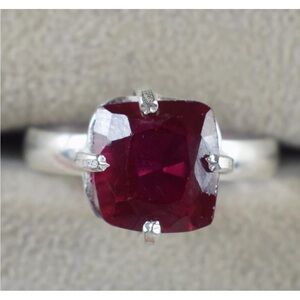 CERTIFIED 8CT NATURAL Mozambique Rubellite Tourmaline Cushion Cut Ring